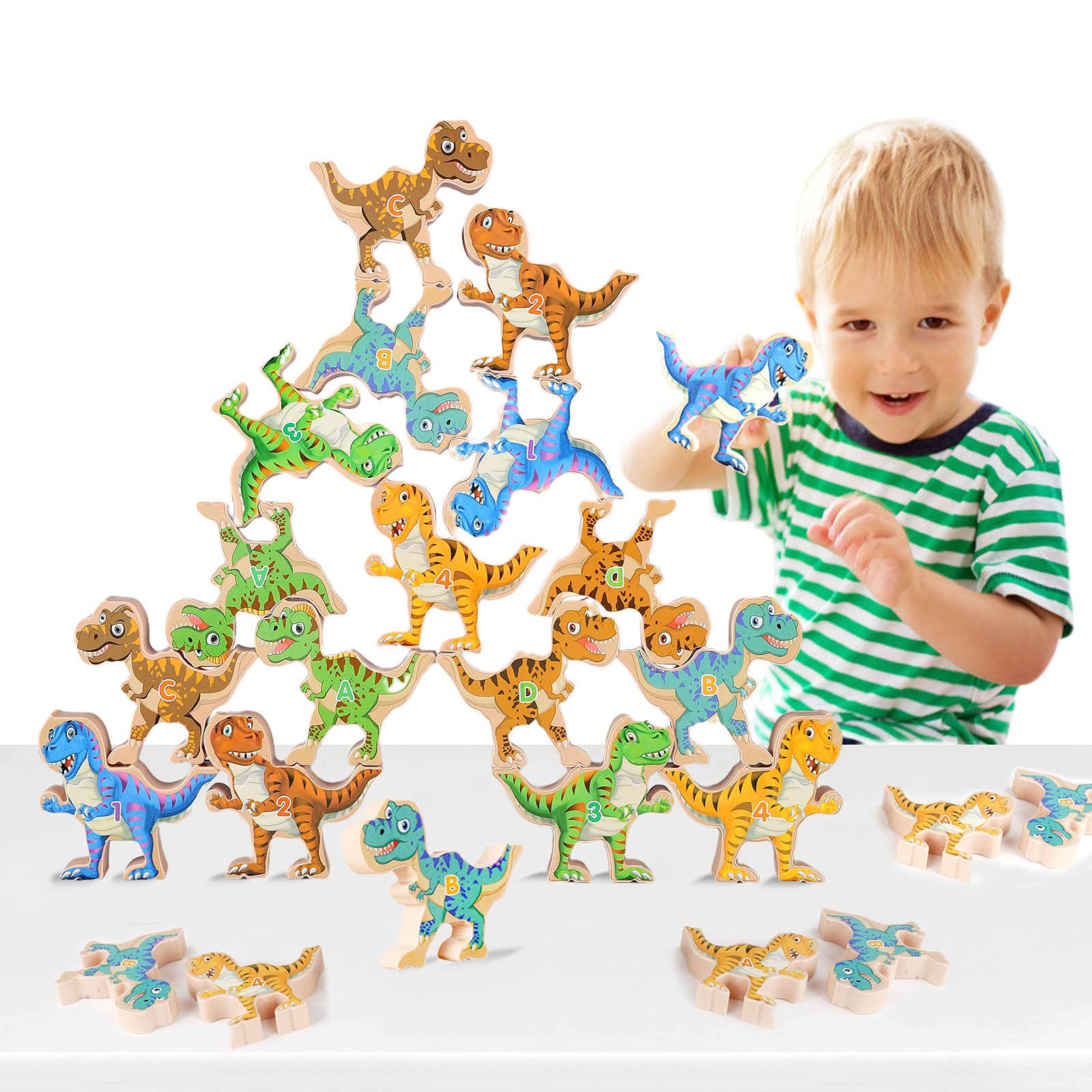 PATPAT 10 PCS Animal Wooden Blocks Stacking Toys for Kids, Animal Balance Game Wooden Puzzle for Toddler, Fine Motor Skill Educational Toys for 2 3 4 5 Year Old Girls Boys PATPAT 10 PCS Animal Wooden Blocks Stacking Toys for Kids, Animal Balance Game Wooden Puzzle for Toddler, Fine Motor Skill Educational Toys for 2 3 4 5 Year Old Girls Boys